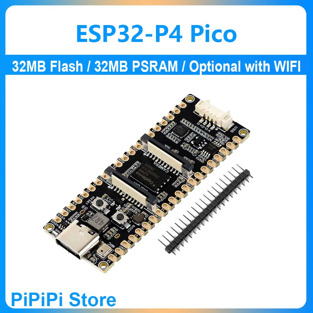 ESP32-P4 PICO Development Board 32MB Flash 32MB PSRAM with MIPI DSI CSI Camera, and Audio Speaker， Optional with WIFI