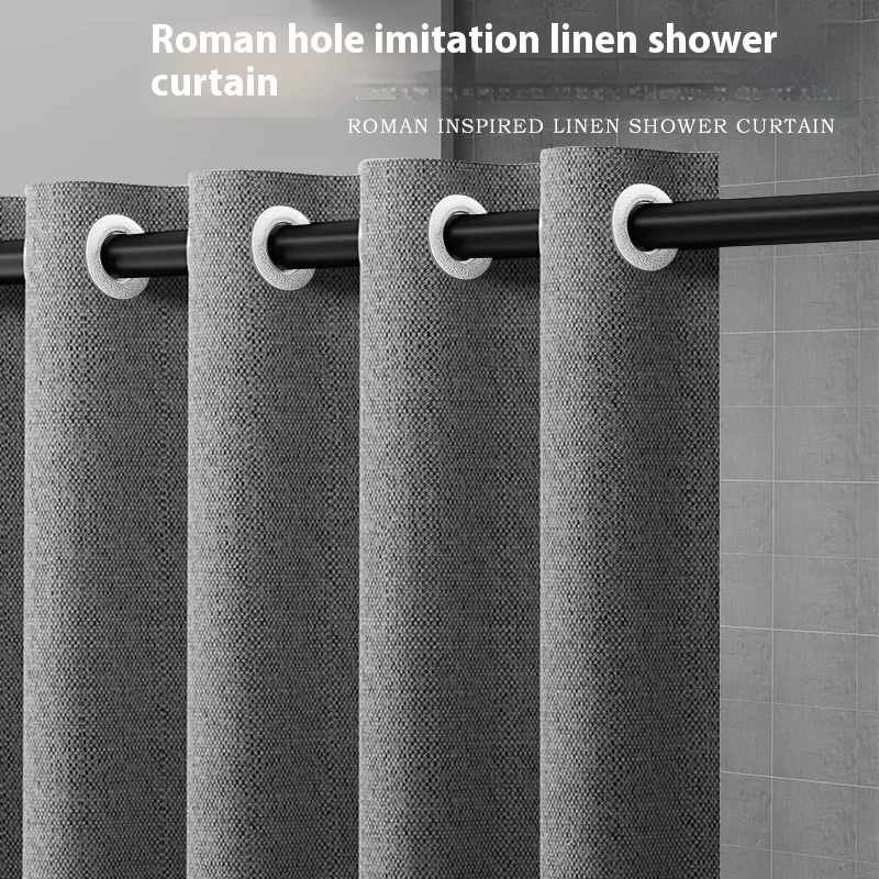 

Linen Shower Curtain Waterproof Bathroom Partition Anti-mold Household Bathing Casa De Banho Acessorios