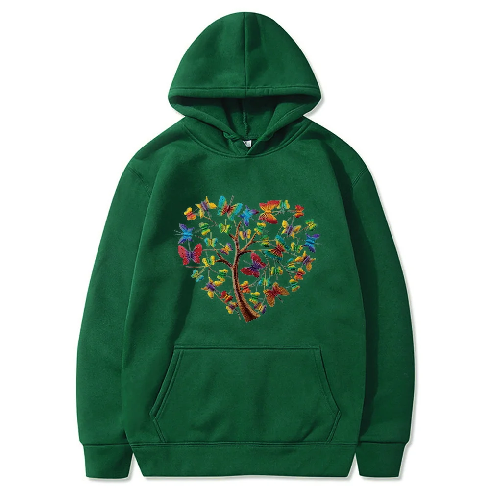 Sudadera con estampado de mariposa para hombre y mujer, ropa de calle con capucha de manga larga, Jersey holgado informal a la moda, otoño 2022