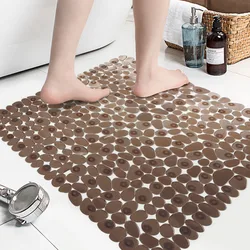 Bathroom Floor Mat Pebble Design Non-slip Square Carpet Bathing Shower Bathtub PVC Pad,