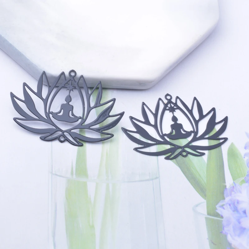 30 Stück/Lot AD3337 38*25mm Messing-Blumen-Lotus-Anhänger Verbinder Bunte Schmuck- und Ohrring-Materialien – Detail 11