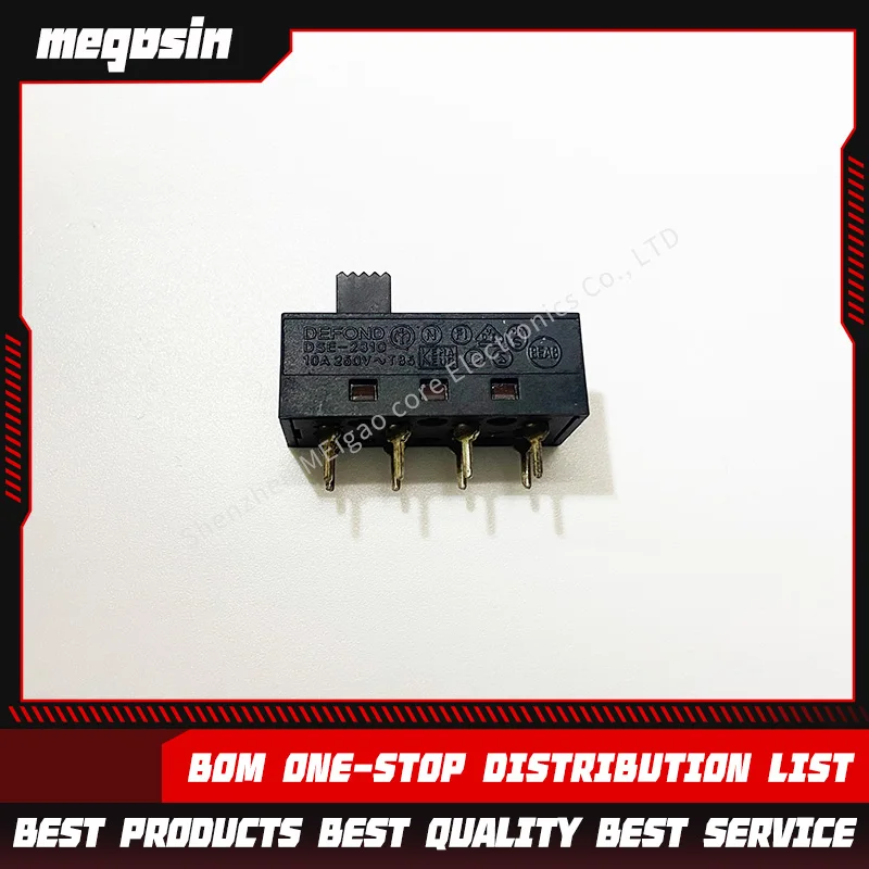 1~5PCS/LOT DSE-2310 8-pin 3-position 10A250V toggle switch black character sliding switch hair dryer