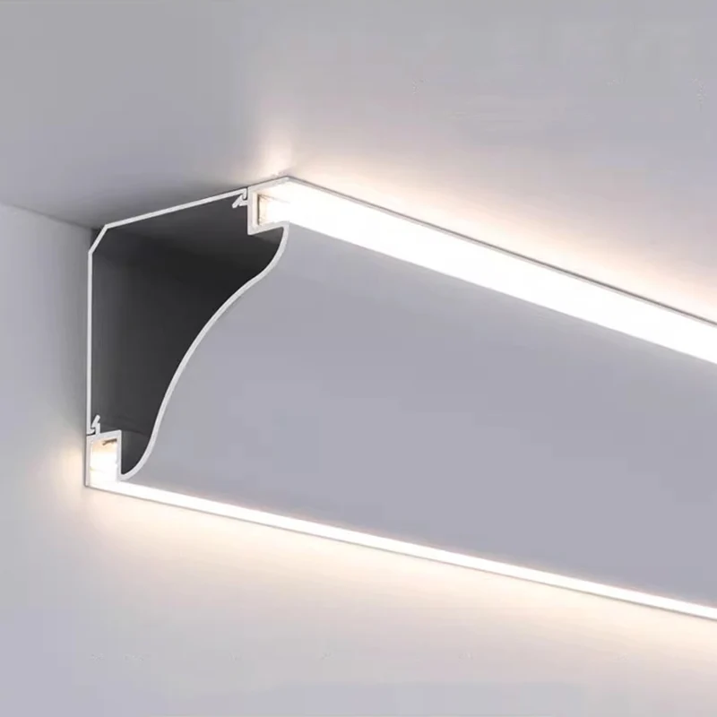 

1M Wall Washing LED Aluminum Profile Bedroom Double Luminous Ceiling Corner Linear Lamp Hard Bar Strip Lighting Indoor Decor