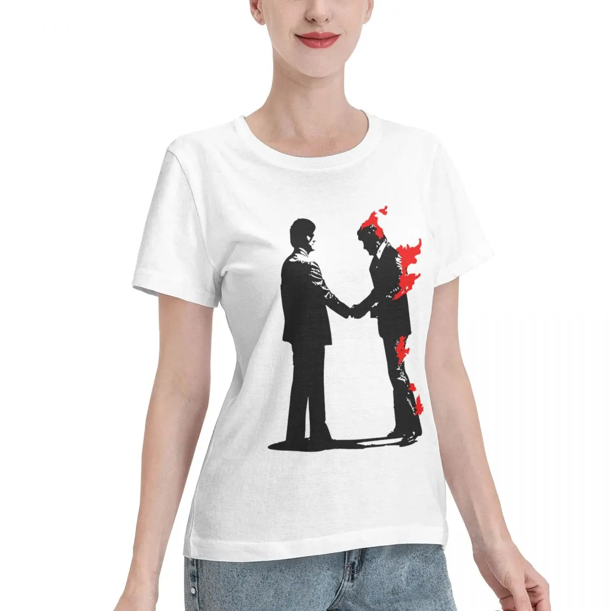 Easy To Pair Vintage Wish You Were Here Rock Women's T-shirt Breathable Wear Blank T Shirt