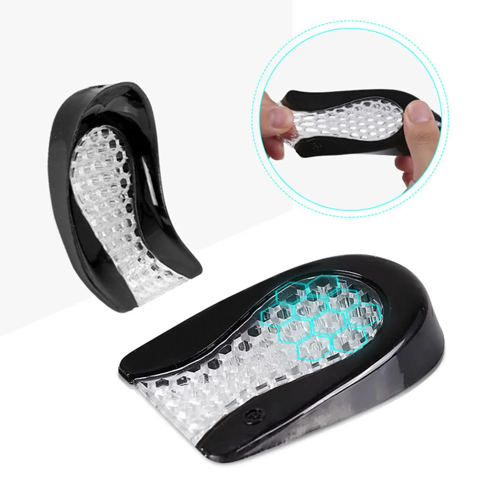

2pcs Heel Pads Shoe Insert For Foot Pain Relief Half Insoles Shock Absorbing Honeycomb U-Shaped Cup Heel Support Pad