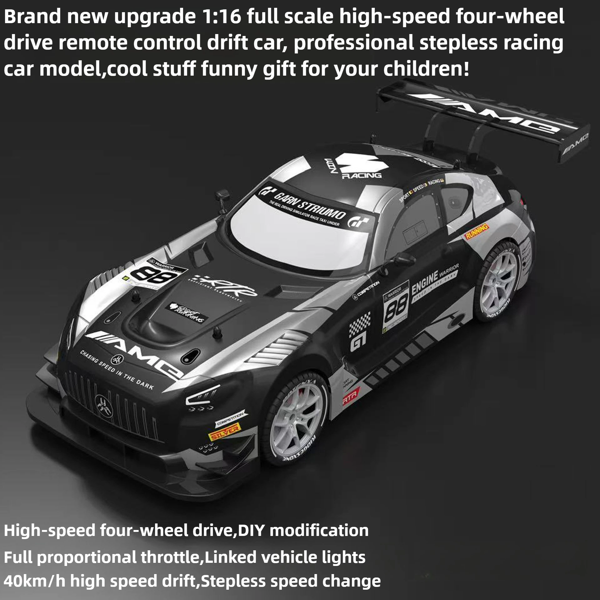 

Cool Stuff Funny Gift-Hot 40km/h High-speed 4WD Rc Drift Car,Kawaii 1:16 Full Scale Infinite Speed Change Rc Cars,Toys for Kids