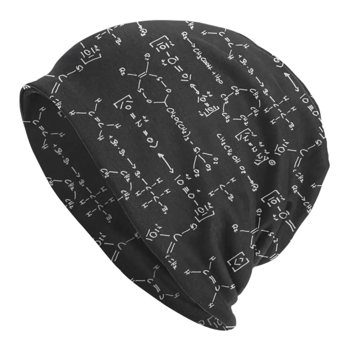 Winter Warm Men Women Knit Hats Adult Chemical Science Formula Writing Skullies Beanies Caps Science Atom Structural Bonnet Hats