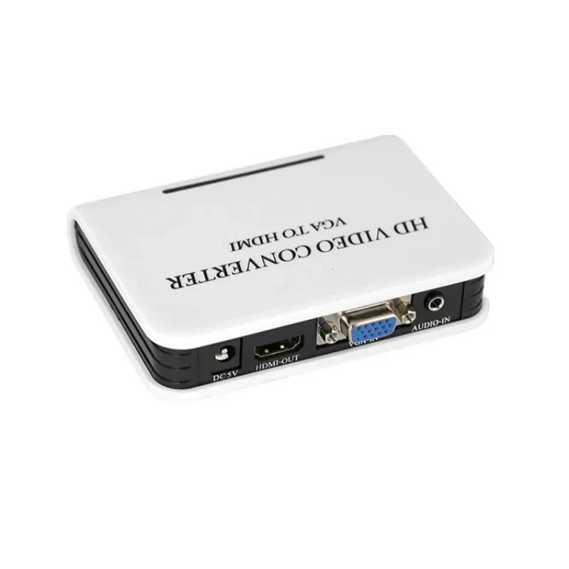 Convertidor de vídeo HD VGA a HDMI, Compatible con Cable de Audio y vídeo, 1080P, Full HD, HDTV, caja adaptadora para PC, ordenador portátil