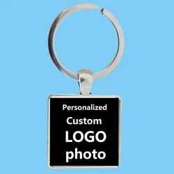 Personalized Customization Square Style Keychain Photo Family Logo Baby Logo Customized Design Photo Gift