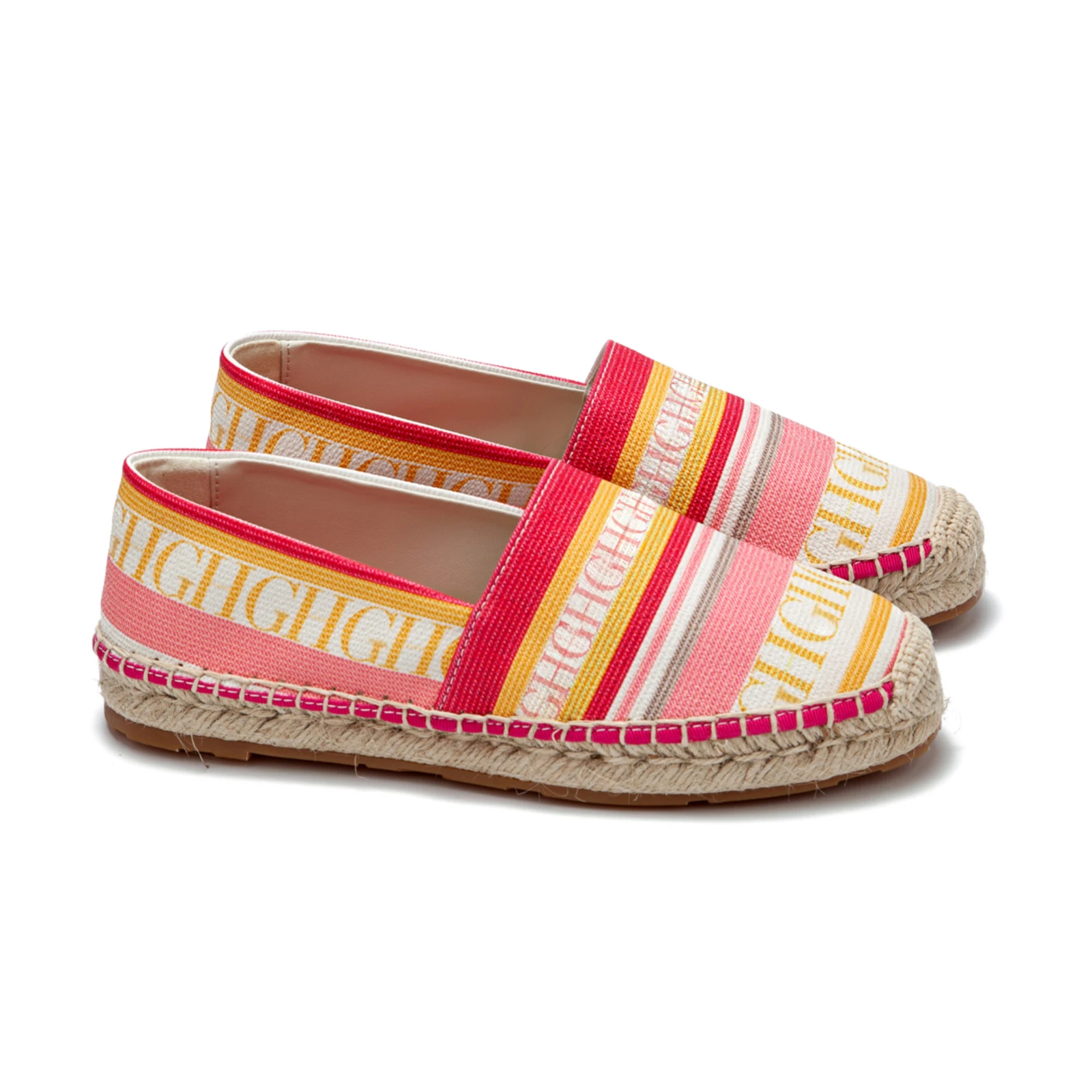 CHic Nueva Colección Verano 2026 Alpargatas de Lona para Mujer con Rayas de Colores Slip On Planas Casuales para Playa y Uso Diario Transpirables y Ligeras con Suela de Yute y Costuras Rojas Diseño Versátil y Cómodo