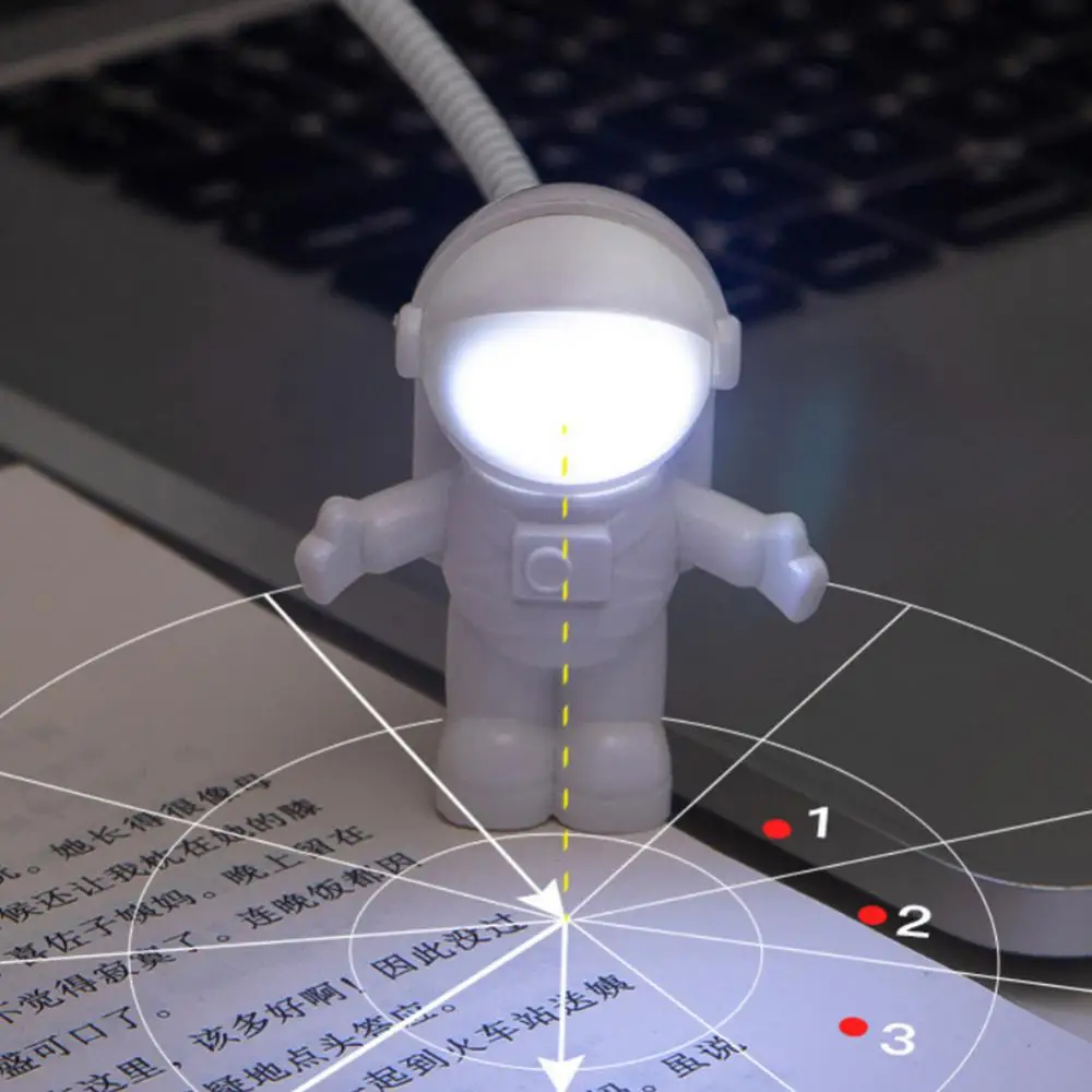 1PC Astronaut Night Light LED USB Desk Lamp Computer Keyboard Light Creative Book Lamp Home Bedroom Space Decoration Gift