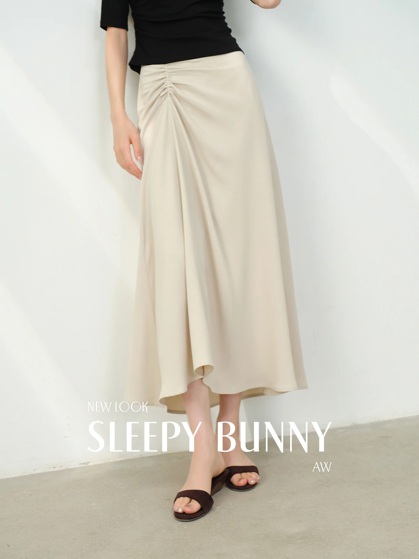 

Elegant High Waist Midi Skirt Ruched A Line Mermaid Skirt Slim Fit Summer Lightweight Skirt for Women Casual Chic Fashion Wear