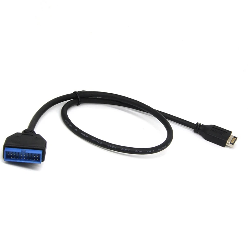 1 Piece USB 3.1 Type-E Male To IDC20P Male Adapter Cable 20Pin Extension Cable For Computer Motherboard Black Plastic