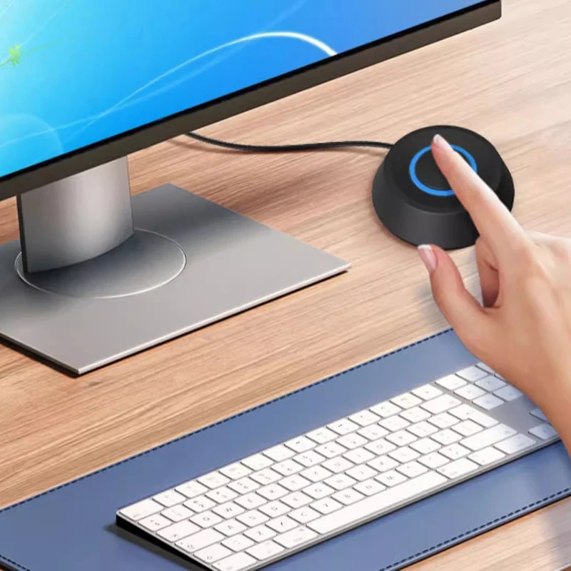 Desktop Computer Power Button Switch for PC Motherboard External 1.8m Start Power Extension Cable with Round Startup Switch