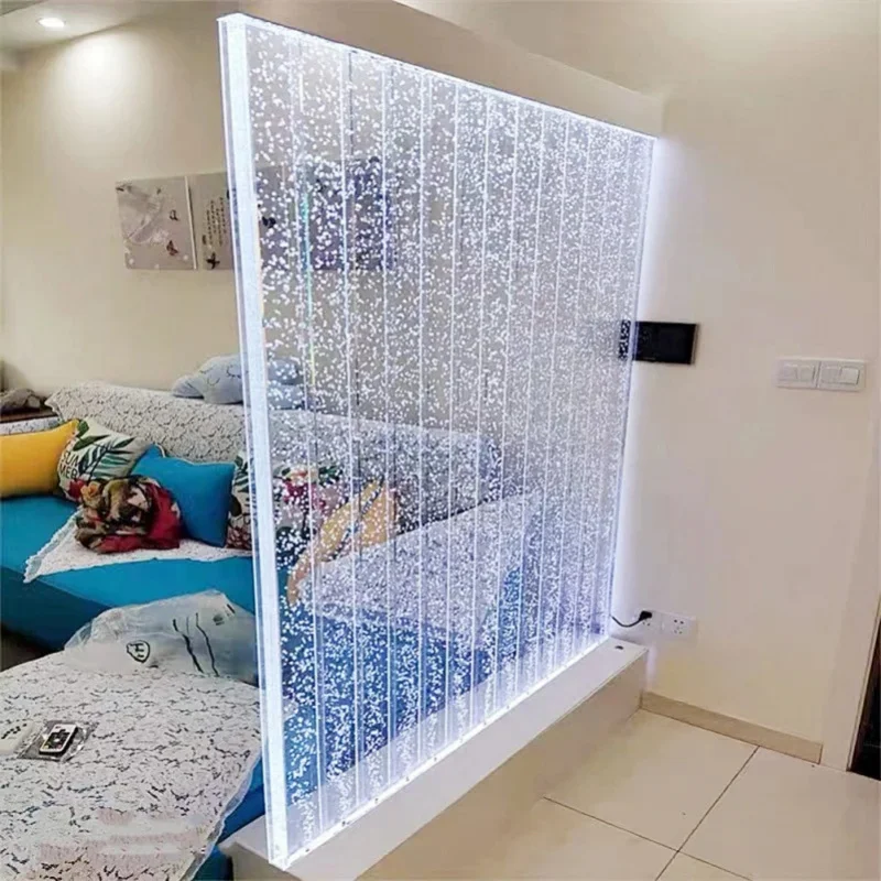 custom.New Design Wall Mounted Dance Bubble Wall Decorative Lighting Indoor Artificial Waterfall Fountain