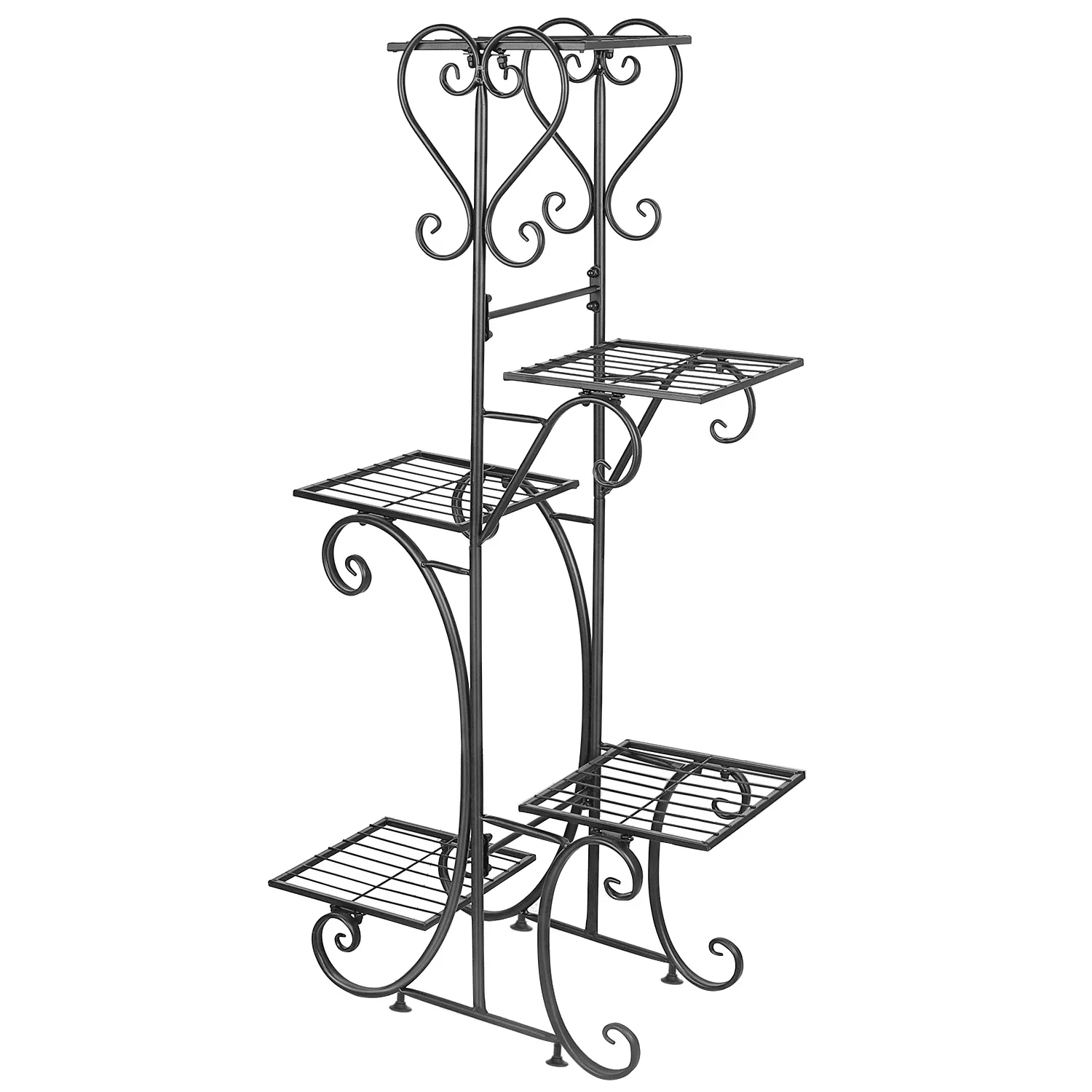 

Tiered Tall Plant Stand Indoor Iron Planter Shelf Rack Garden Metal Flower Pots Display Holder Outdoor