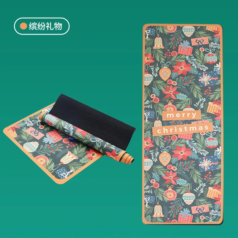 

Рождественский коврик для йоги, нескользящий коврик, цветная печать, коврик для местного тирана, расширяющийся утолщенный спортивный коврик для фитнеса, оптовая продажа, Рождество