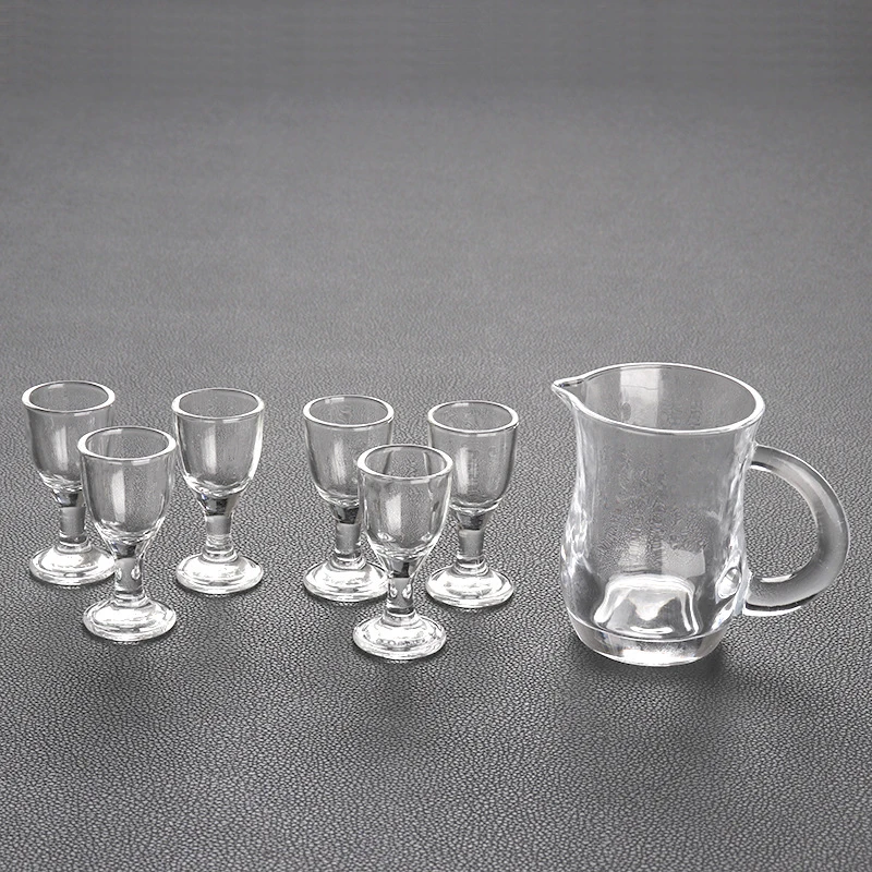 7pcs Wine Glass Set 120ml Handle Wine Dispenser 10ml/12ml/15ml Shot Glass Transparent Drinkware with Gift Box for Friends Cups