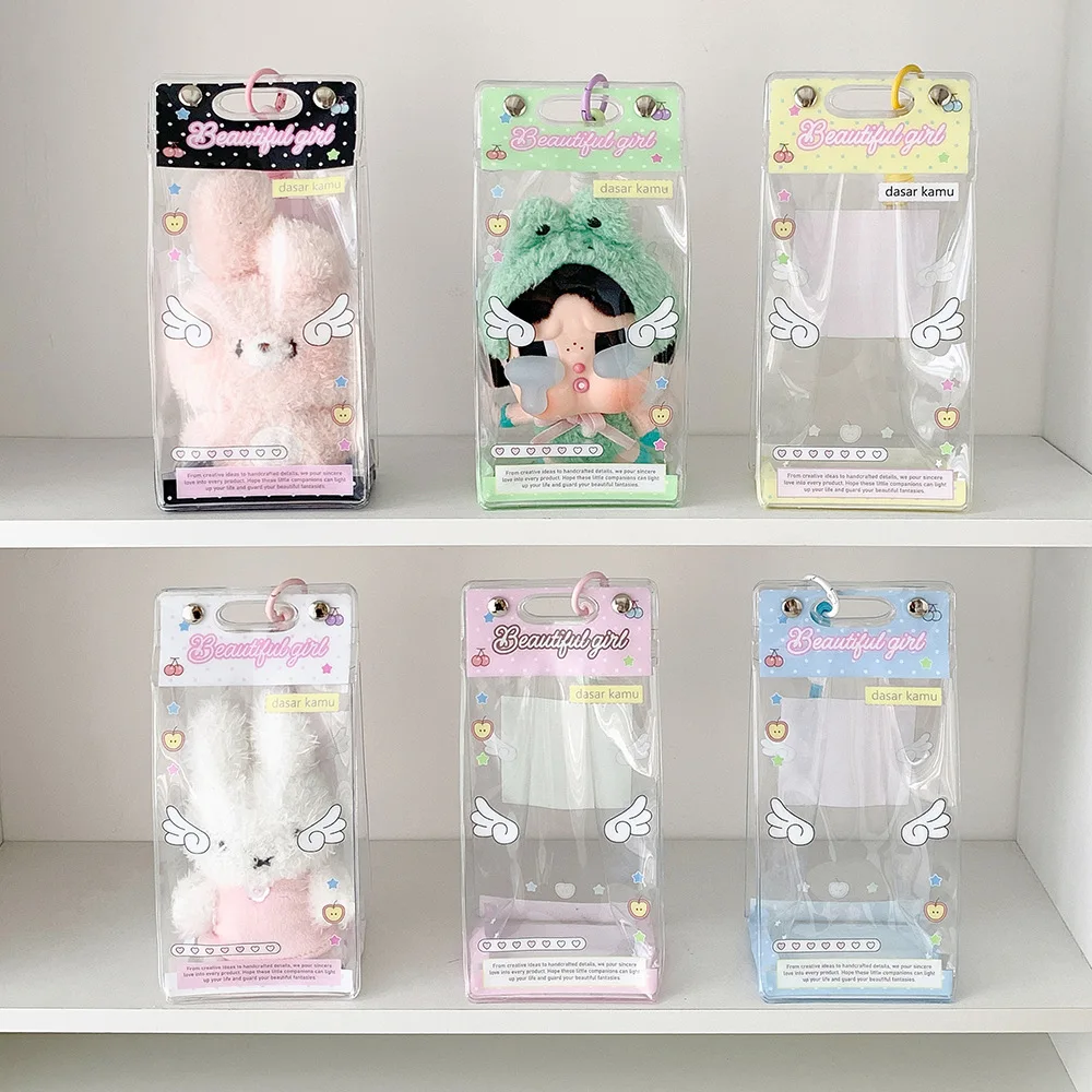Fashion Angel Wings Transparent Doll Storage Bag Cute Girl Crossbody Bag Decorative Pendant Display Figure Bag Accessories Gifts