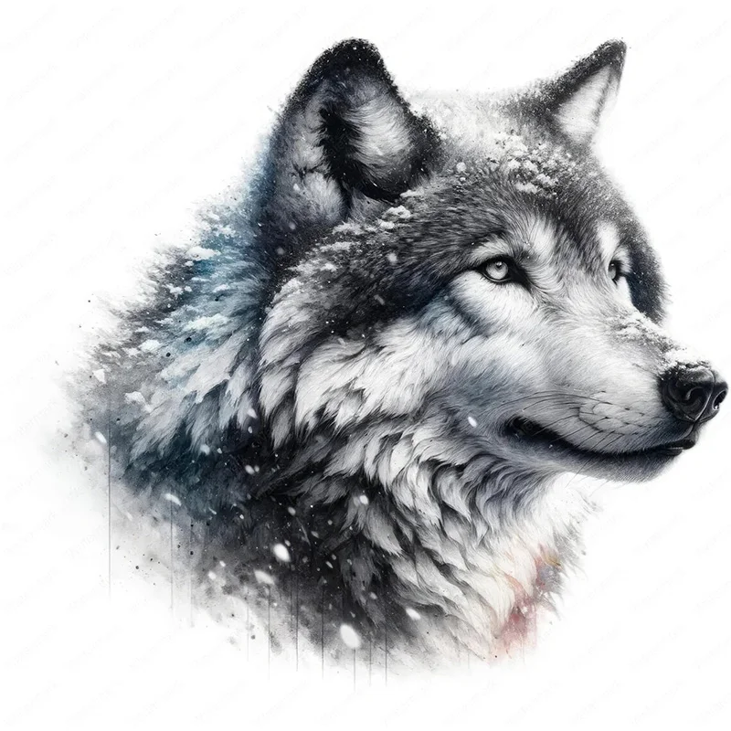 

Mystical Snowstorm Wolf Stickers, Bedroom Entryway Living Room Porch Home Decoration Wall Stickers, Removable Stickers