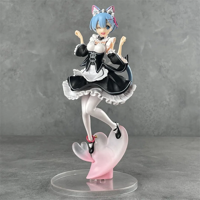 

22cm Re:Life in A Different World From Zero Anime Peripheral Rem Maid Outfit Action Figure Model Toy Gift