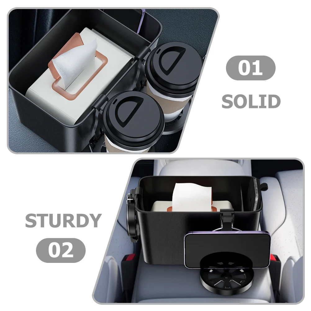 

2 Pcs Car Storage Box Tissue Holder Vehicle Cup Automotive Holders Shelf for Cars Organizer Abs Boxes