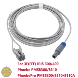 Compatible 3F(FFF) Medical IRIS 300/400 Phoebe PMS8300/8310 PhoebePro PMS8300/8310/8110A Monitor,3m Spo2 Sensor Oximetry Cable.