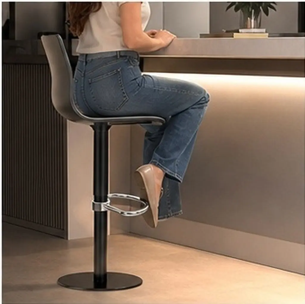 Bar Stool Footrest Base Metal Heavy Duty Semicircular Antislip Replacement for Kitchen Island Restaurant Home Bar Seating