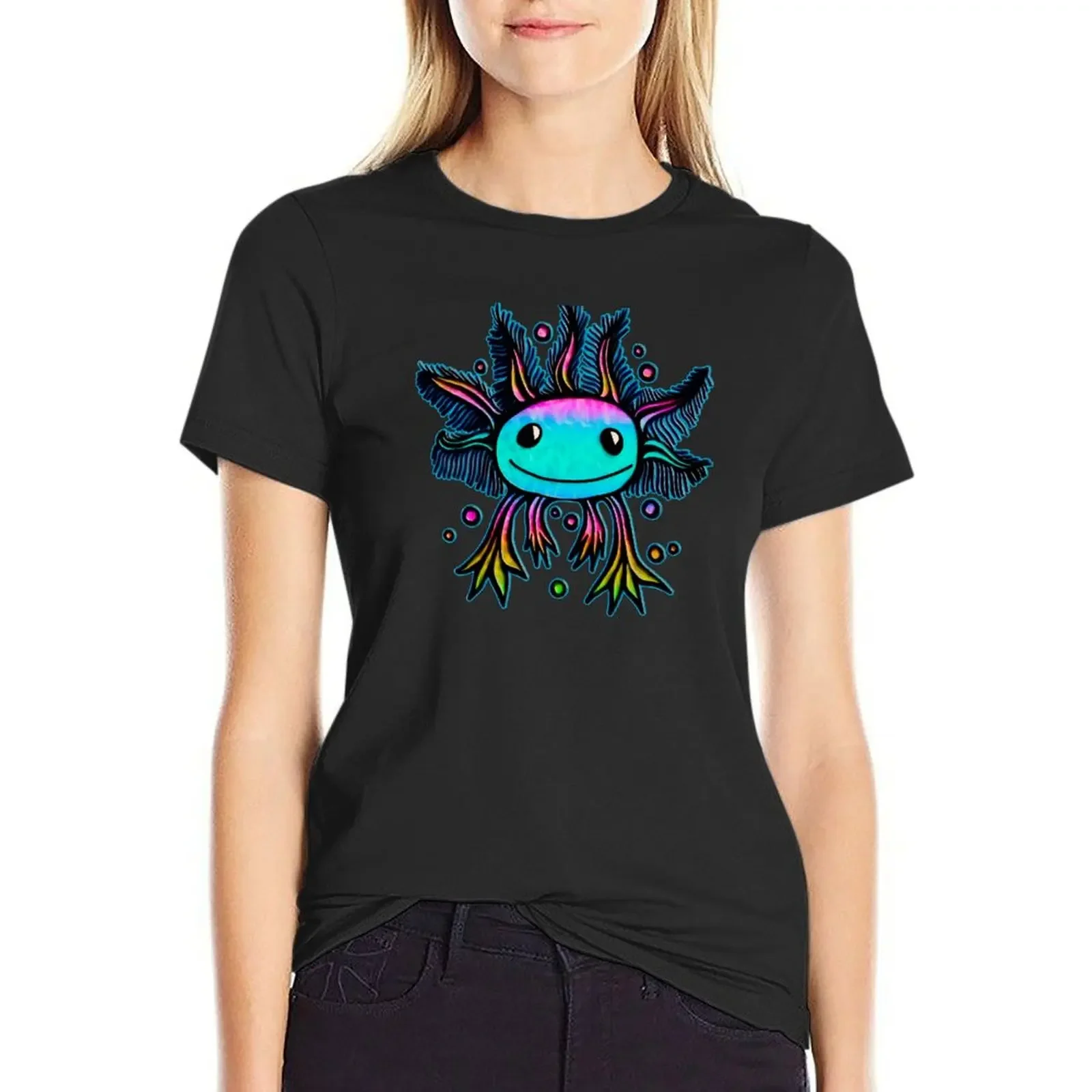 

Axolotl, kawaii, cute, exotic, animal T-Shirt lady clothes heavyweights blanks sports fans t-shirt dress for Women sexy