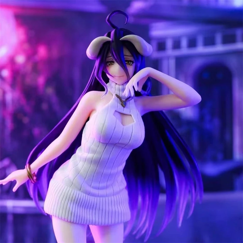 21cm Overlord Albedo Anime Figure Woolen Dress Albedo Action Figure Ainz Ooal Gown Figurine PVC Model Toys Doll Adult Collection image 3