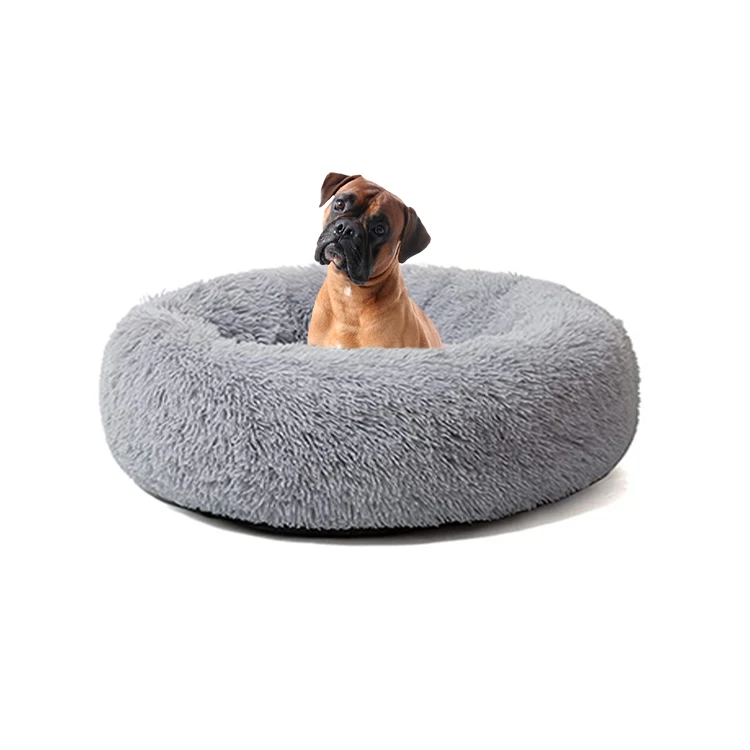 Cojín desmontable y lavable para cama de perro y gato, cojín redondo de felpa suave y cálida, 60cm de diámetro