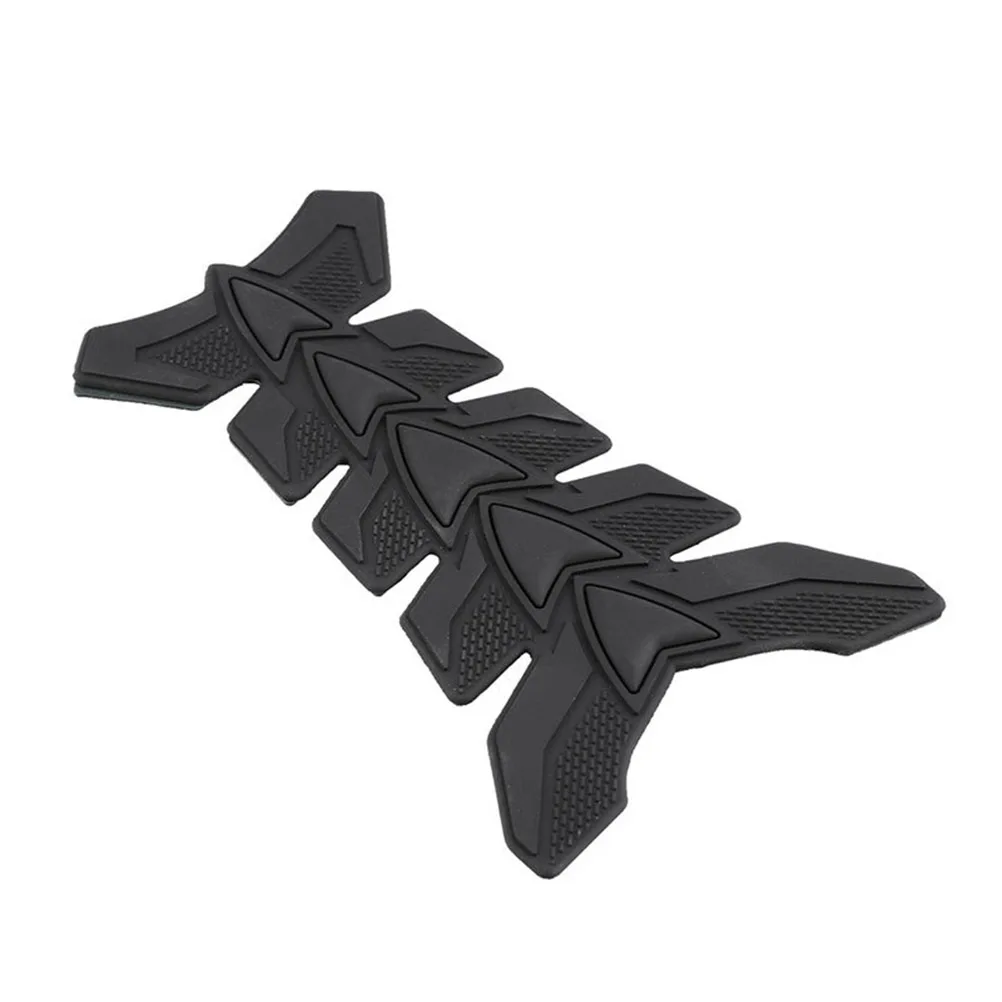 Oil Sticker Fishbone Shape Motorcycle Fuel Tank Protector Decal Black Durable Waterproof Tank Pad Motorcycle Stickers