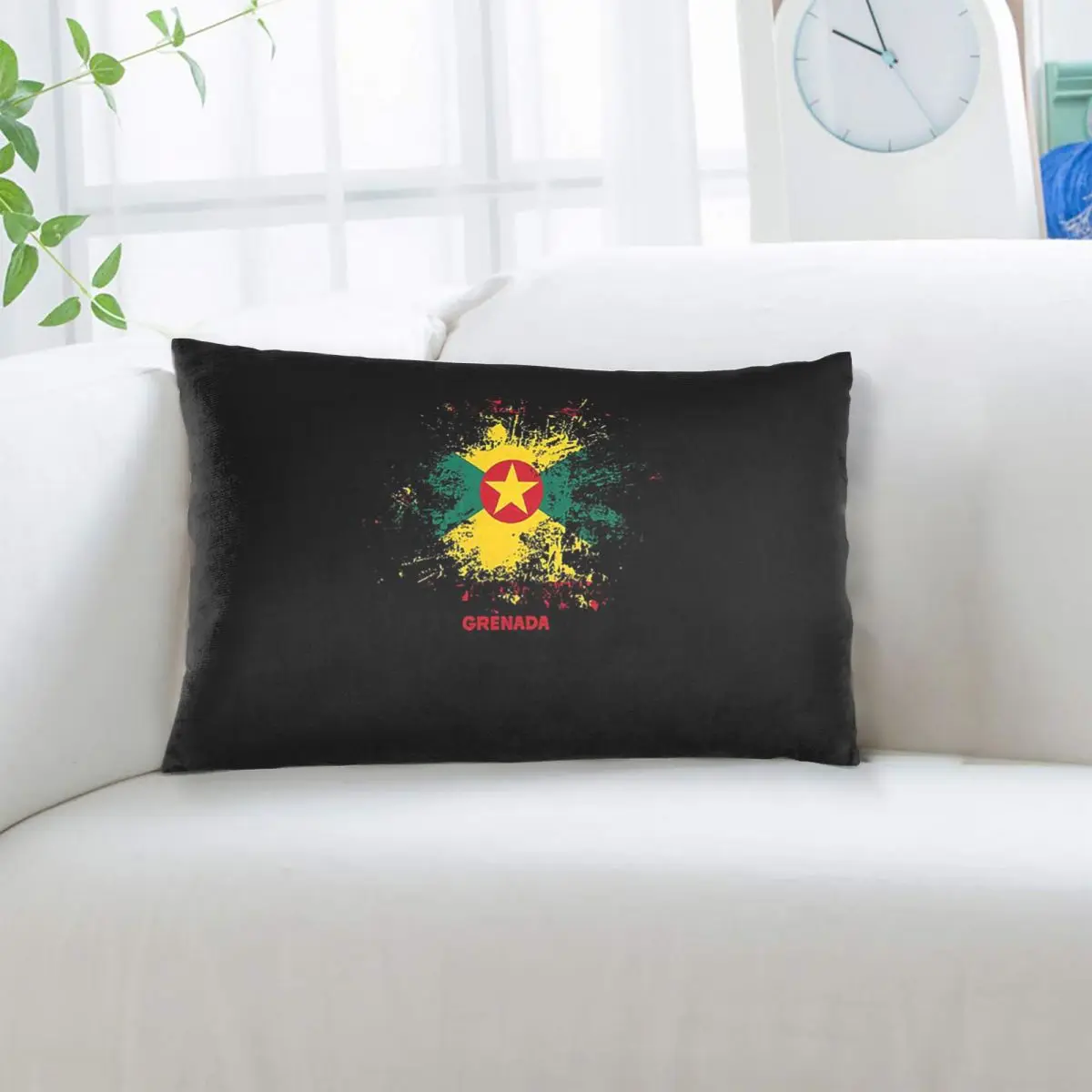 

Grenada Watercolor Flag Of Grenada Grenadian Outfit Rectangle Pillowcase Cushion Cover Decorative Bedroom Bed Home Throw Pillow
