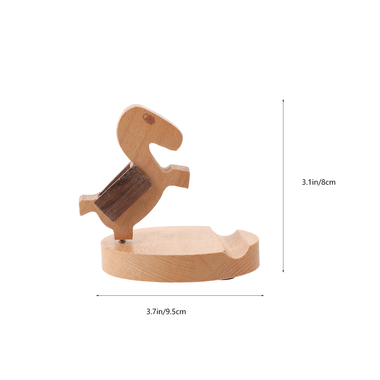 Horse Shape Wooden Phone Stand Eco Friendly Smooth Surface Sturdy Base Non Slip Cell Phone Holder for Desk Tablet Smartphone