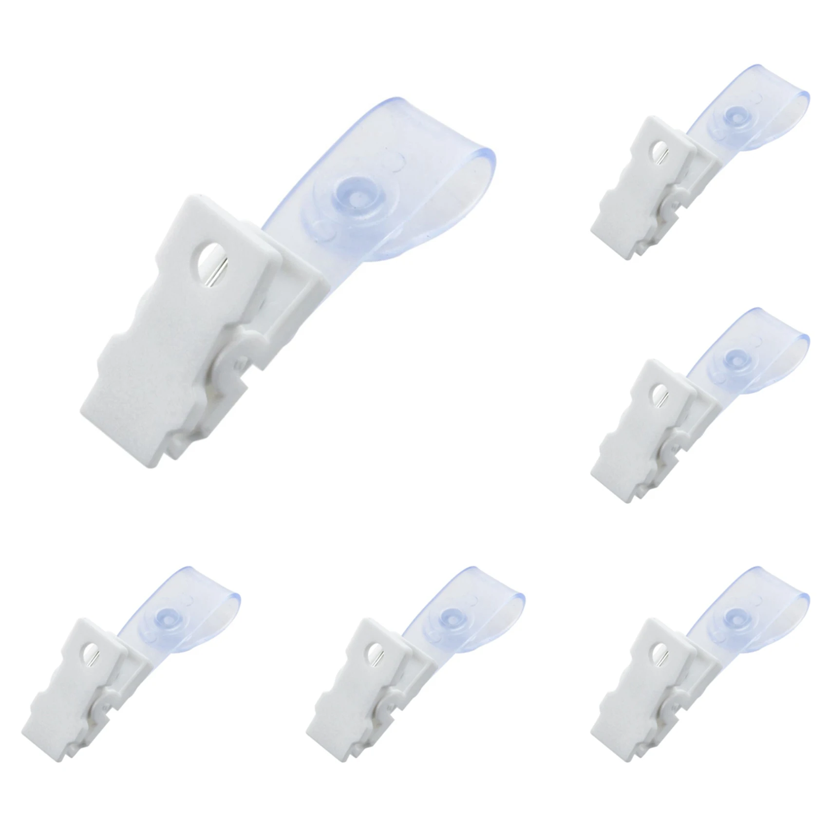 Superior-120 Pcs Plastic ID Card Name Tag Holder Badge Strap Clip White Clear