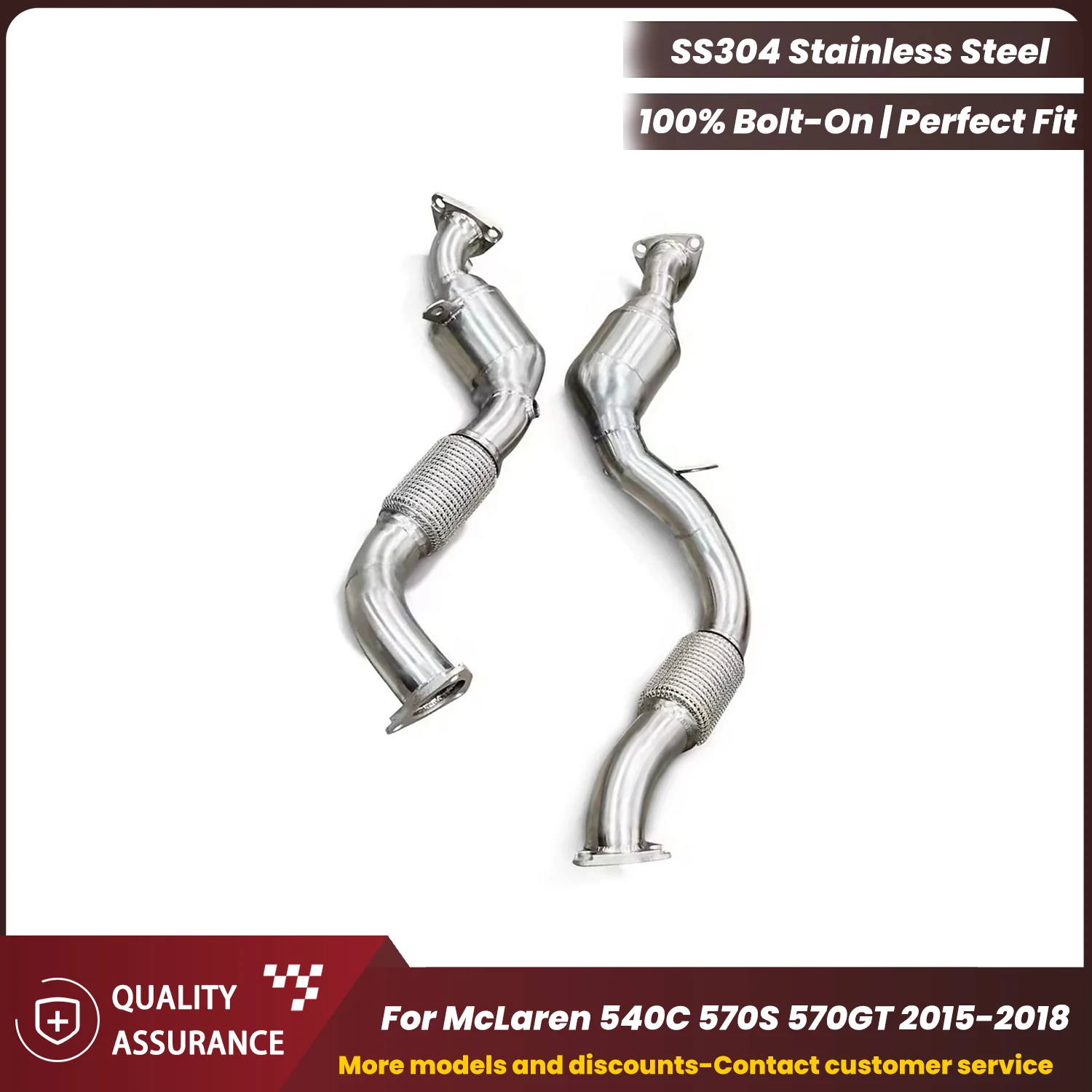 

ECCF Supercar Sound Downpipe For McLaren 540C 570S 570GT Aggressive Exhaust Sound High Flow Performance Upgrade