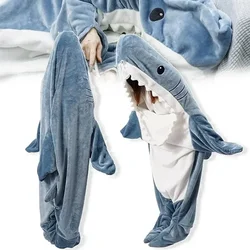 Shark Blanket Hoodie Shark Onesis for Adults and Children Wearable Hoodie Blanket Warm and Comfortable Blanket Cozy Sleeping Bag