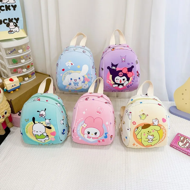 

Kawaii Sanrio Hello Kitty Kuromi Melody Cinnamoroll small bag Backpack Cartoon Anime Canvas Schoolbag Cute Mommy Hang Bags