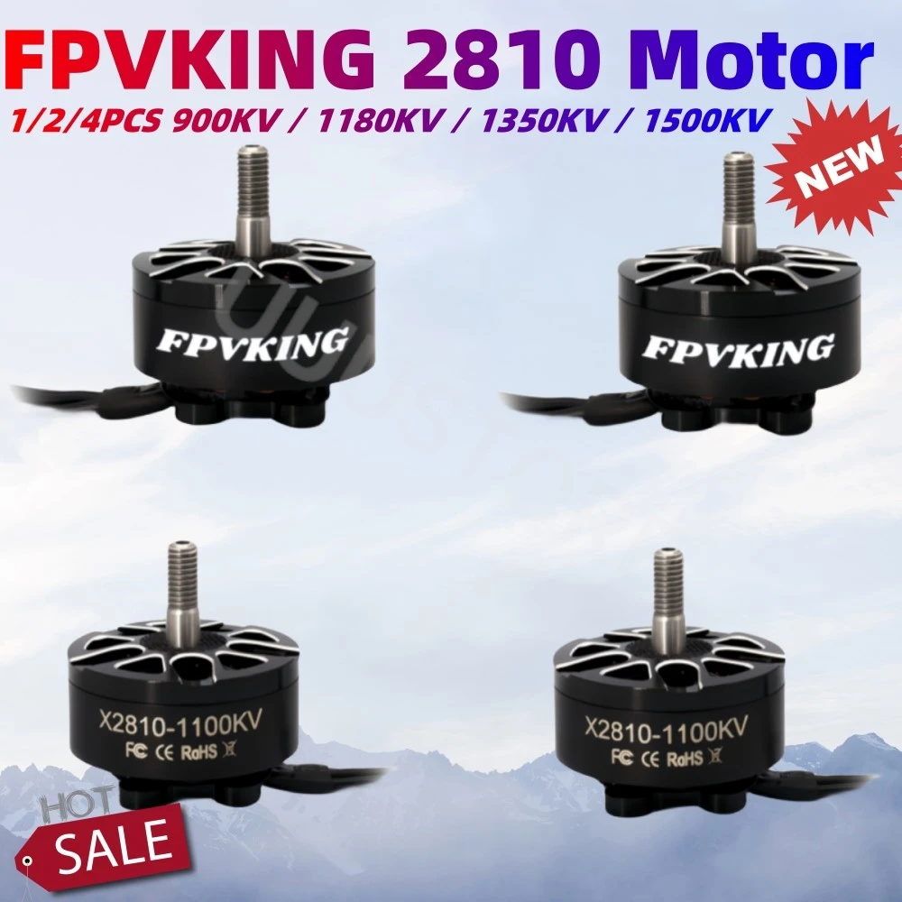 1/2/4PCS FPVKING X2810 A2810 2810 900KV / 1100KV / 1500KV 4-6S Brushless Motors for FPV Racing Drone and MultiRotor