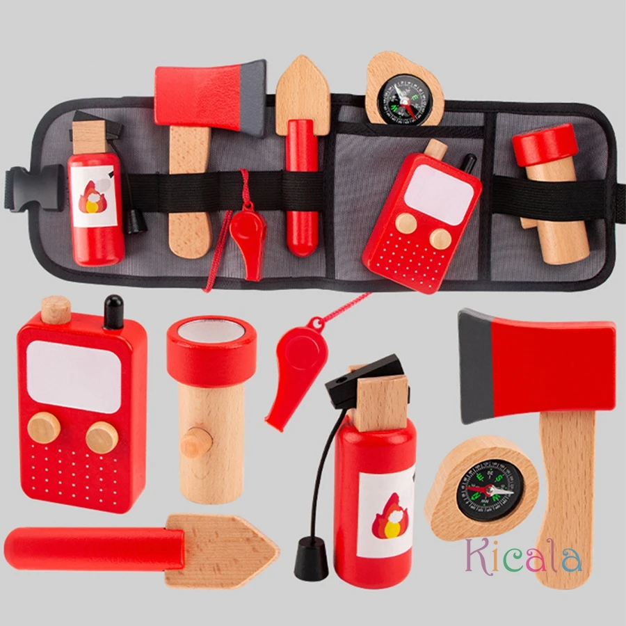 Juego de herramientas para niños, juguete educativo de madera para juego de imitación, juguetes para juego de rol de peluquería, herramientas de construcción, regalos de aprendizaje Montessori