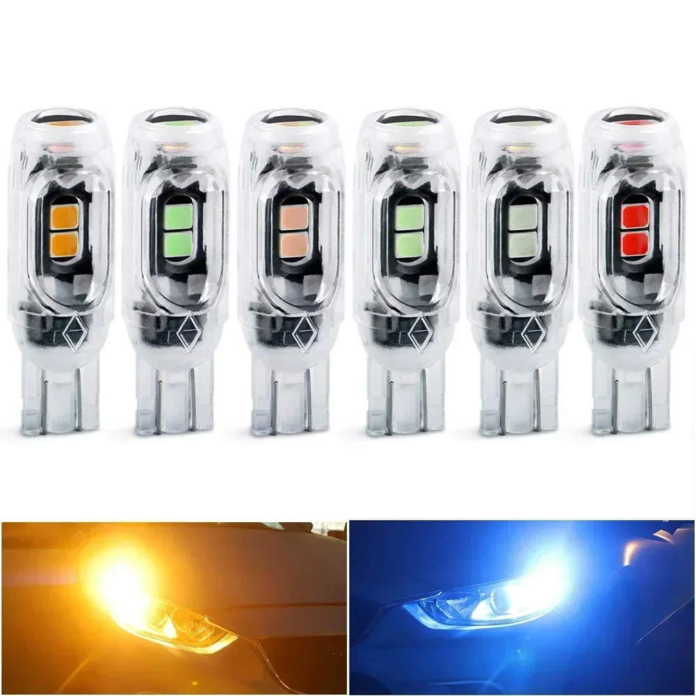 

2 шт. T10 светодиодный W5W супер яркий 350LM Canbus 5 SMD 2835 внутренний светильник автомобиля для чтения двери номерного знака клиновой лампы DC12V белый