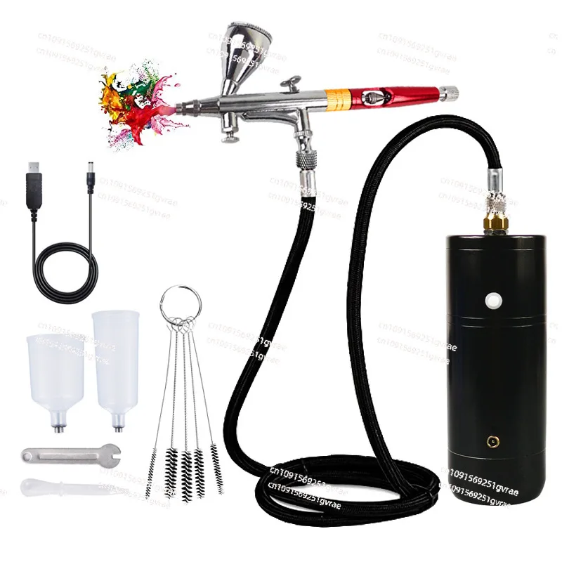 Hot-selling automatic stop rechargeable electric small airbrush air pump set model painting