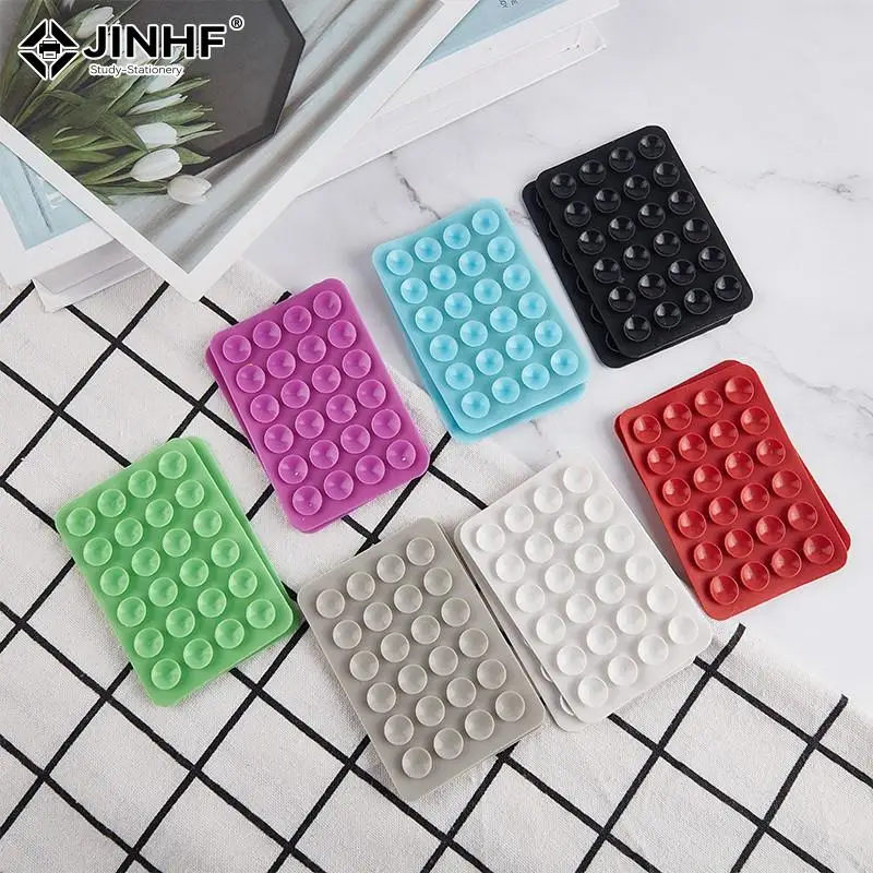 1pc Back Sticker Silicone Suction Pad For Mobile Phone Fixture Suction Cup Backed Adhesive Silicone Rubber Sucker Pad For Fixed image 4