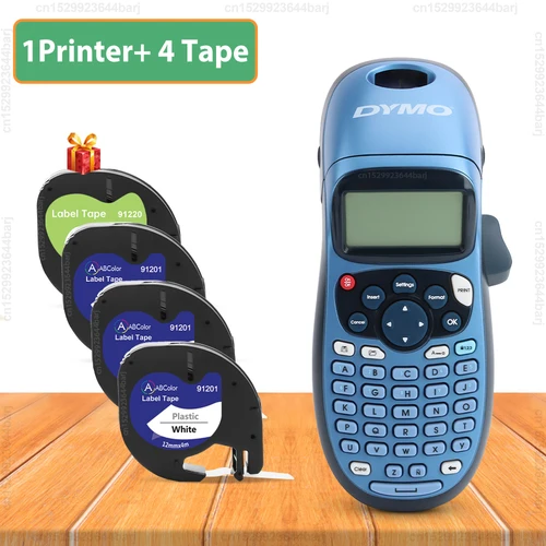 휴대용 라벨 메이커, Dymo LT100H LT-100H 접착 라벨 프린터, 휴대용 라벨링 기계, Dymo LetraTag 91200 라벨 테이프 포함 