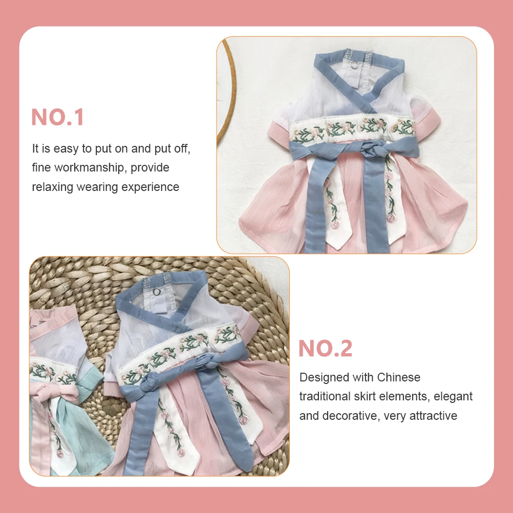 

Pet Hanfu Dog Dress Cat Clothes Decorative Chinese Style Skirt for Dogs Easy Design Comfortable Fit Premium Material Long Wear