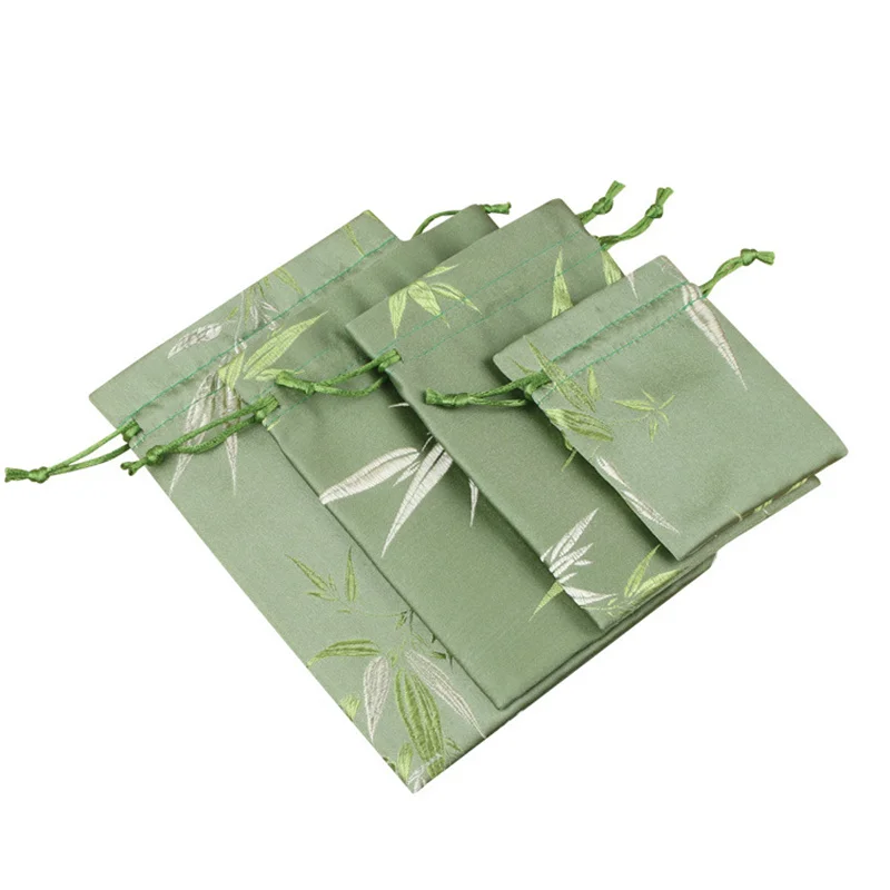 StoBag 50pcs Wholesale Chinese Silk Drawstring Gift Bag Cotton Jewelry Packaging Storage Bundle Pocket Reusable Pouches Portable