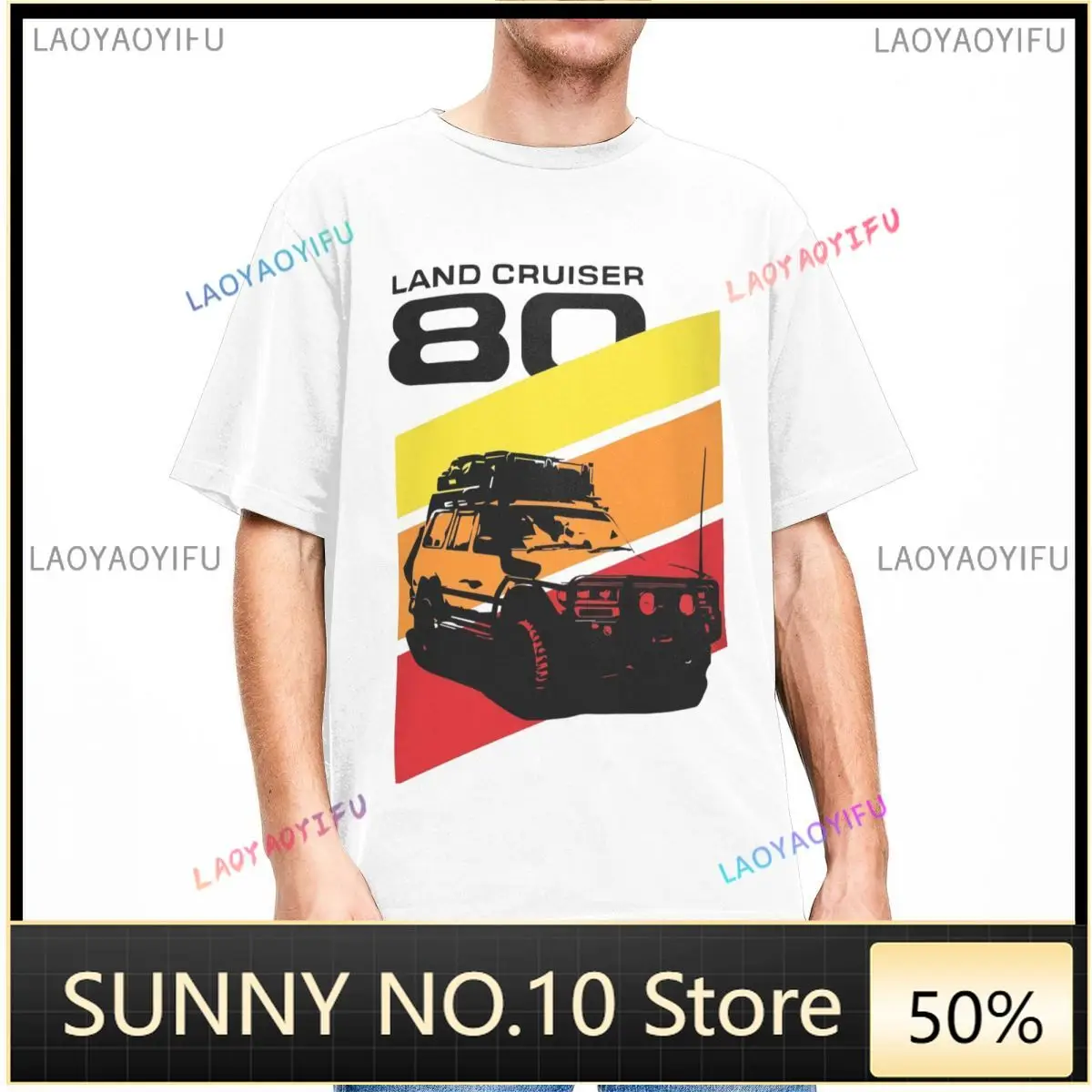 Overlanding FJ80 Series Land Cruiser T-shirt Accessories Men's Land Cruiser FJ80 Off Road T-shirt