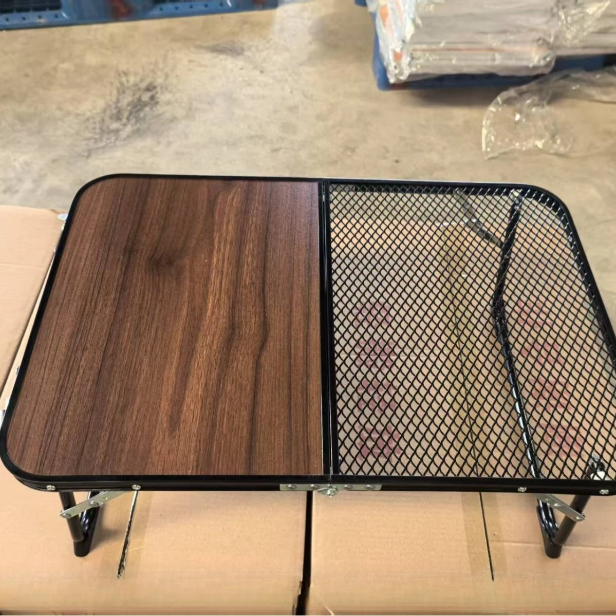 BBQ table Iron mesh folding table Portable picnic table Camping rack High temperature paint BBQ grill Foldable outdoor