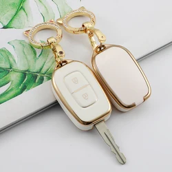 LLavero de carcasa de 2 botones para Renault, Kwid, símbolo de tráfico, Dacia, Sandero, Logan, Duster 2016, 2017, 2018, funda de TPU para llave de coche