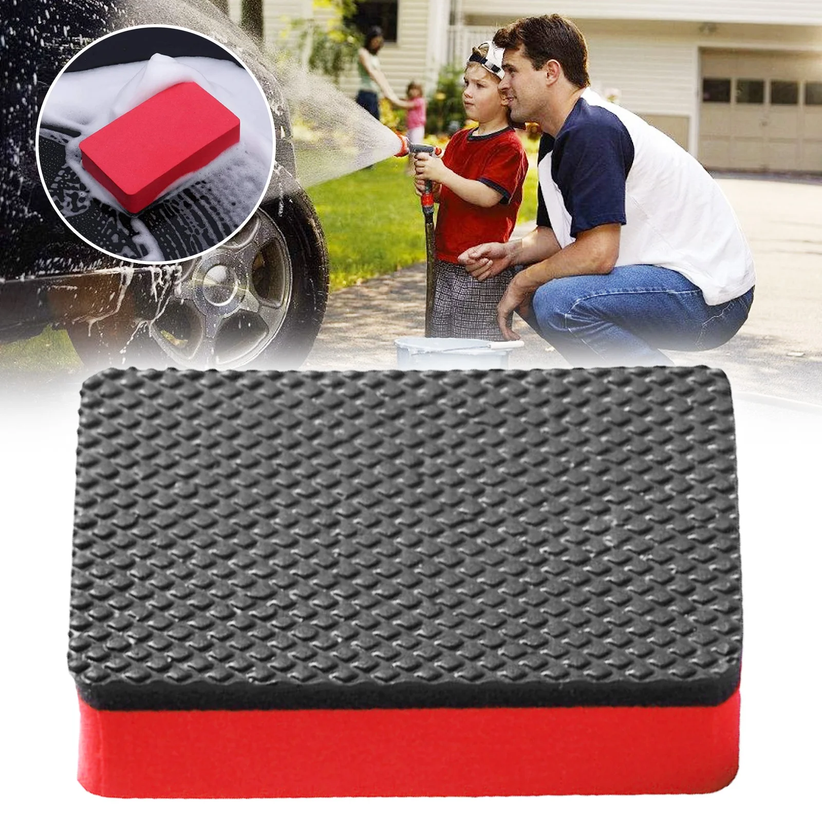 

Car Cleaning Clay Black and Red Car Wash Mud Cleaning Sponge Magic Car Clean Clay Bar Car Detailing Cleaning